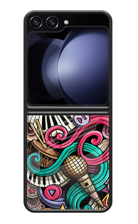 Music Abstract Samsung Galaxy Z Flip5 Glass Case