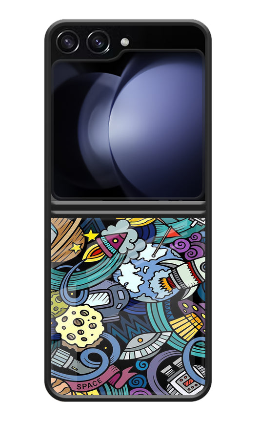 Space Abstract Samsung Galaxy Z Flip5 Glass Case