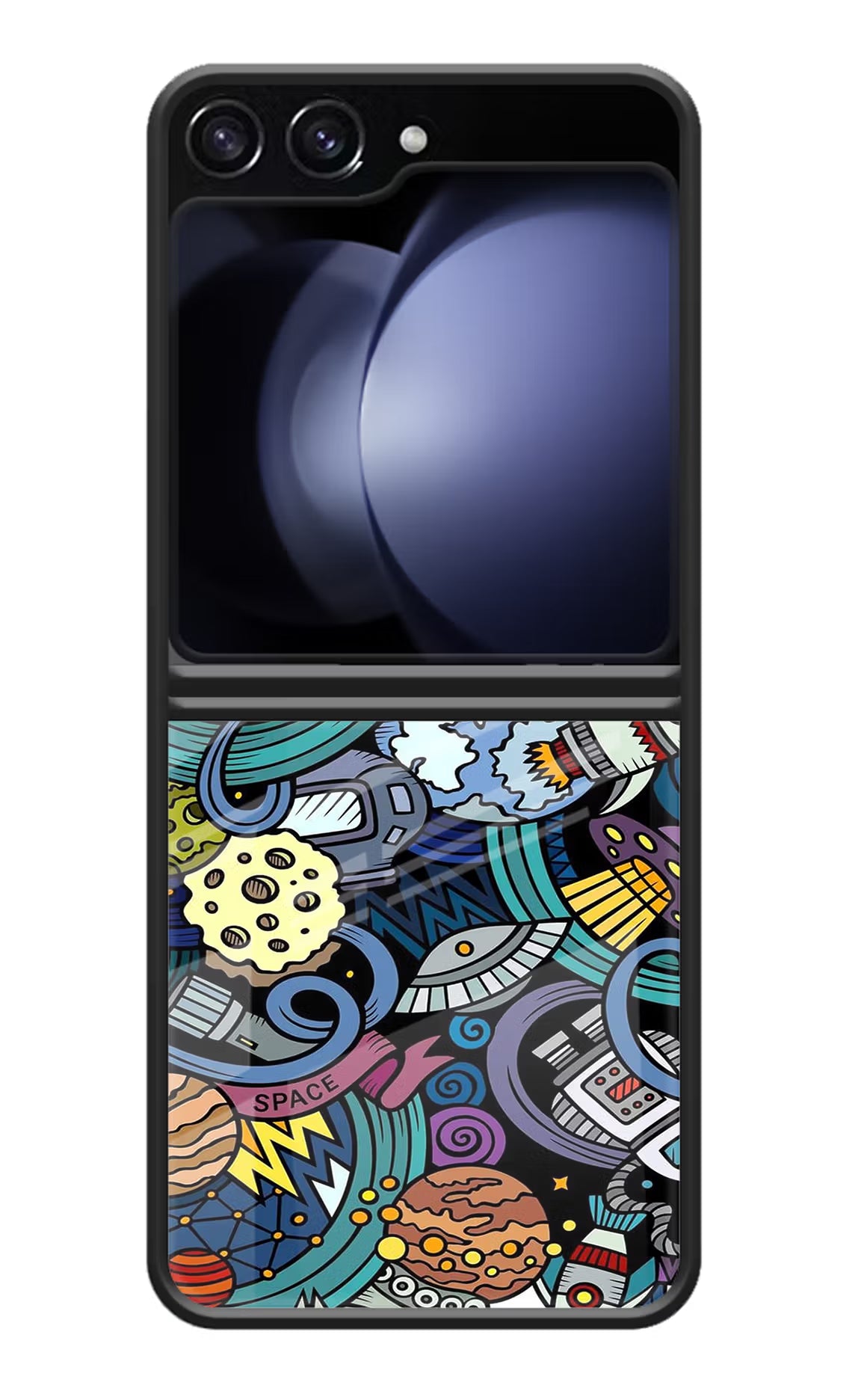 Space Abstract Samsung Galaxy Z Flip5 Glass Case Back Cover by Casekaro