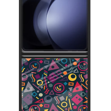 Geometric Abstract Samsung Galaxy Z Flip5 Glass Case Back Cover by Casekaro