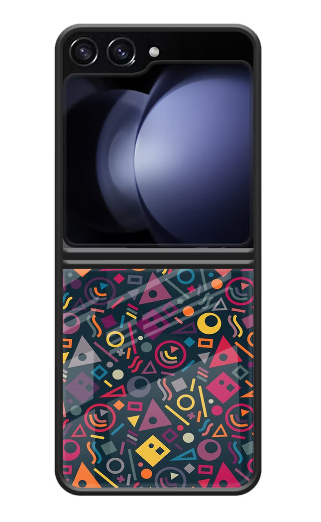 Geometric Abstract Samsung Galaxy Z Flip5 Glass Case Back Cover by Casekaro