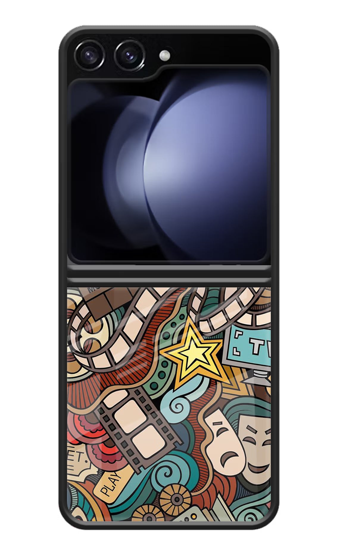 Cinema Abstract Samsung Galaxy Z Flip5 Glass Case Back Cover by Casekaro