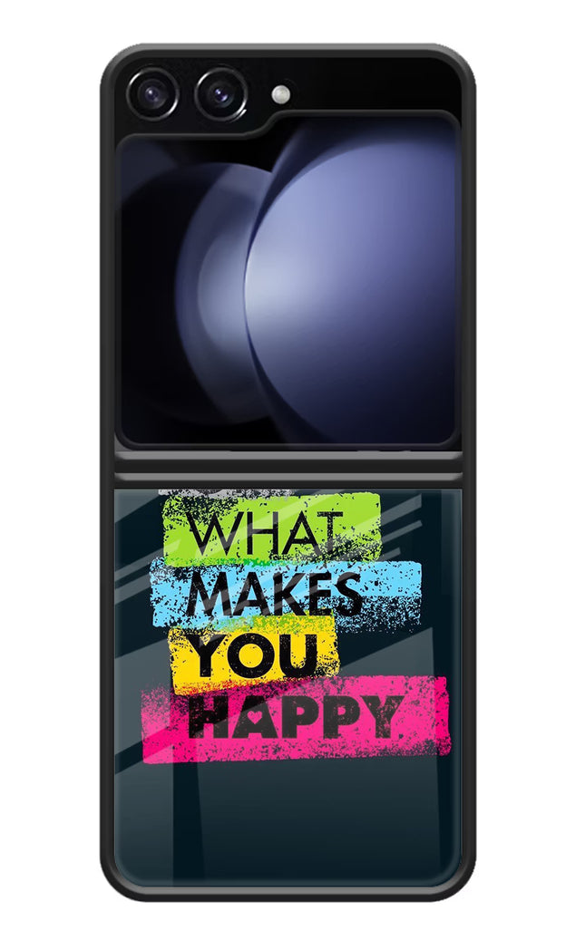 Do More Of What Makes You Happy Samsung Galaxy Z Flip5 Glass Case Back Cover by Casekaro