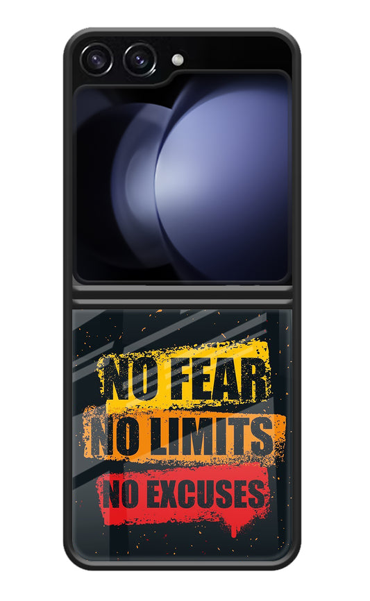 No Fear No Limits No Excuse Samsung Galaxy Z Flip5 Glass Case