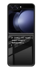 Life Motto Code Samsung Galaxy Z Flip5 Glass Case
