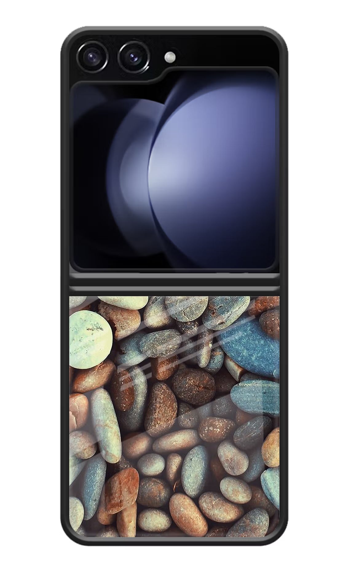 Pebble Samsung Galaxy Z Flip5 Glass Case Back Cover by Casekaro