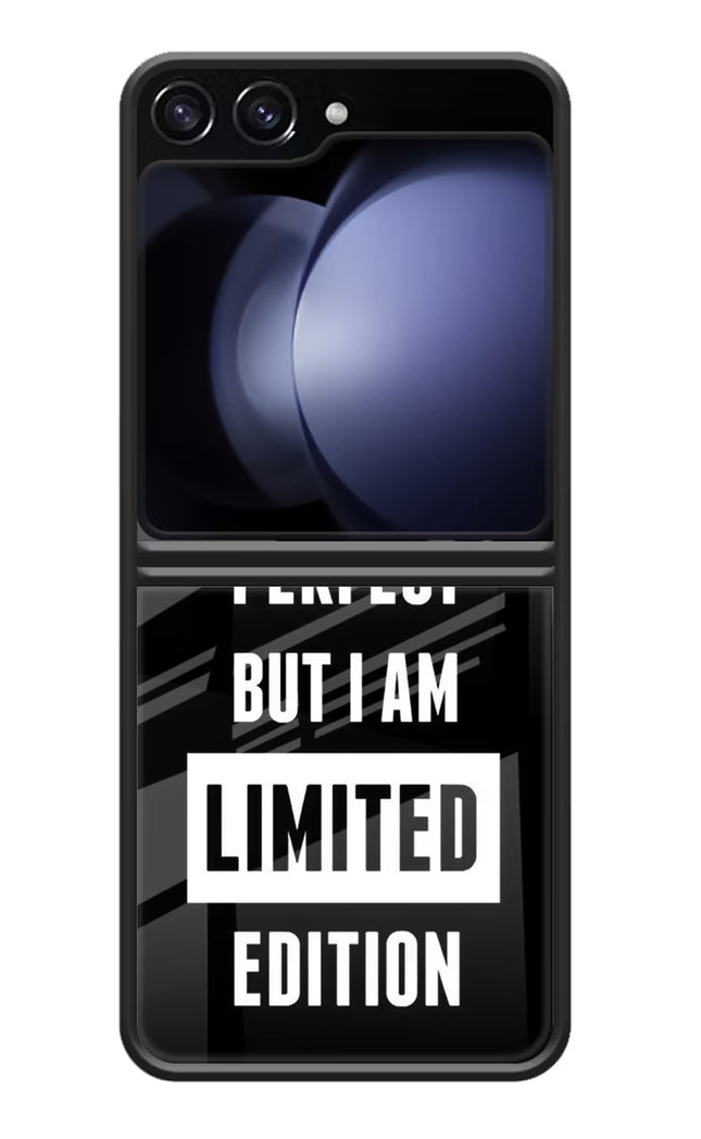 I Am Not Perfect But I Am Limited Edition Samsung Galaxy Z Flip5 Glass Case Back Cover by Casekaro