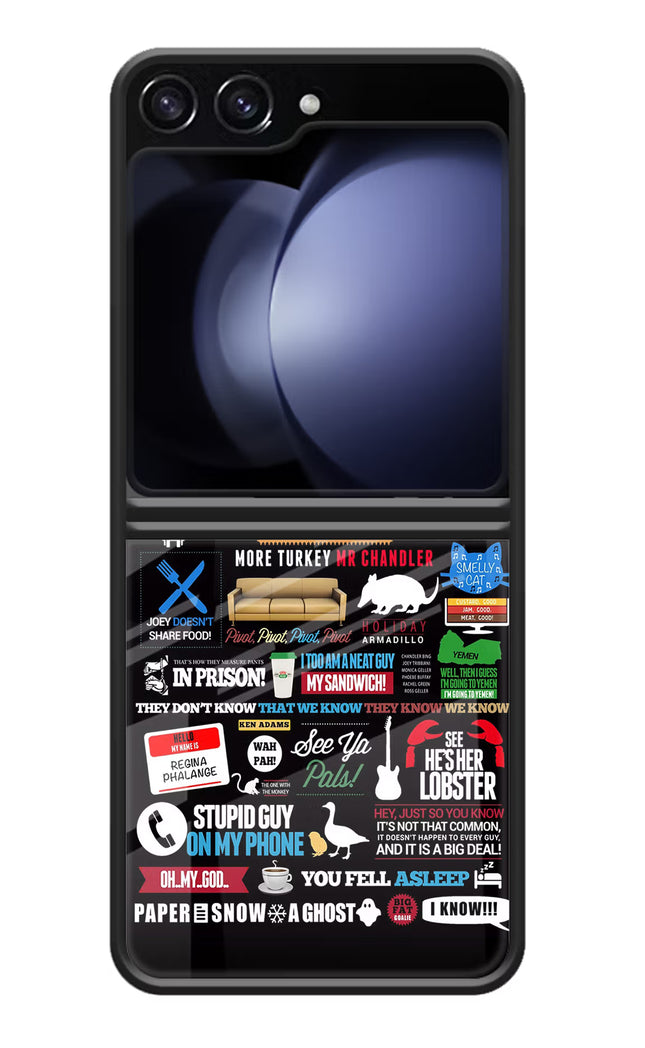 FRIENDS Samsung Galaxy Z Flip5 Glass Case Back Cover by Casekaro