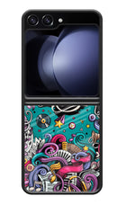Music Graffiti Samsung Galaxy Z Flip5 Glass Case Back Cover by Casekaro