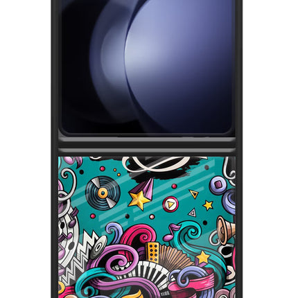 Music Graffiti Samsung Galaxy Z Flip5 Glass Case