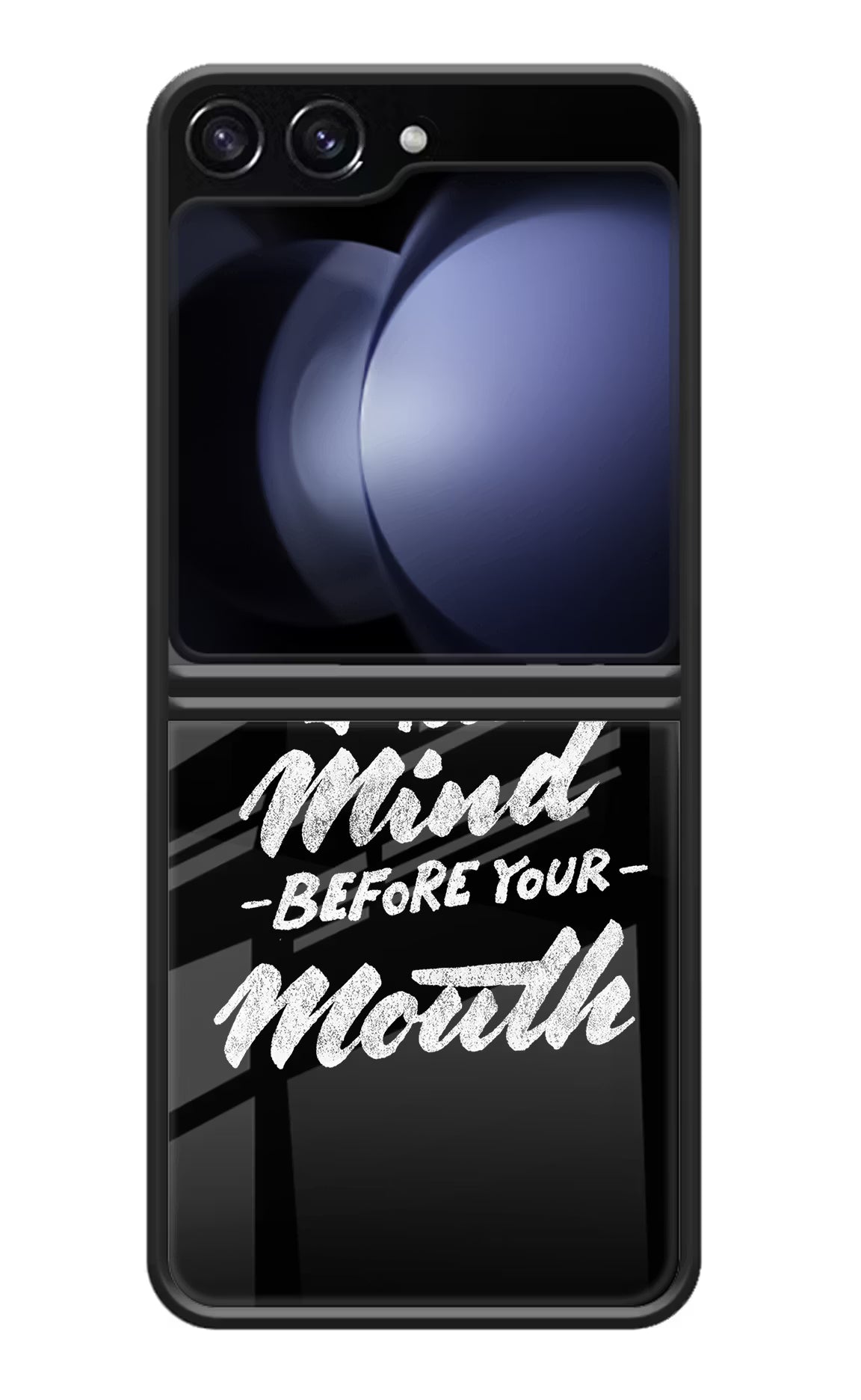 Open Your Mind Before Your Mouth Samsung Galaxy Z Flip5 Glass Case Back Cover by Casekaro