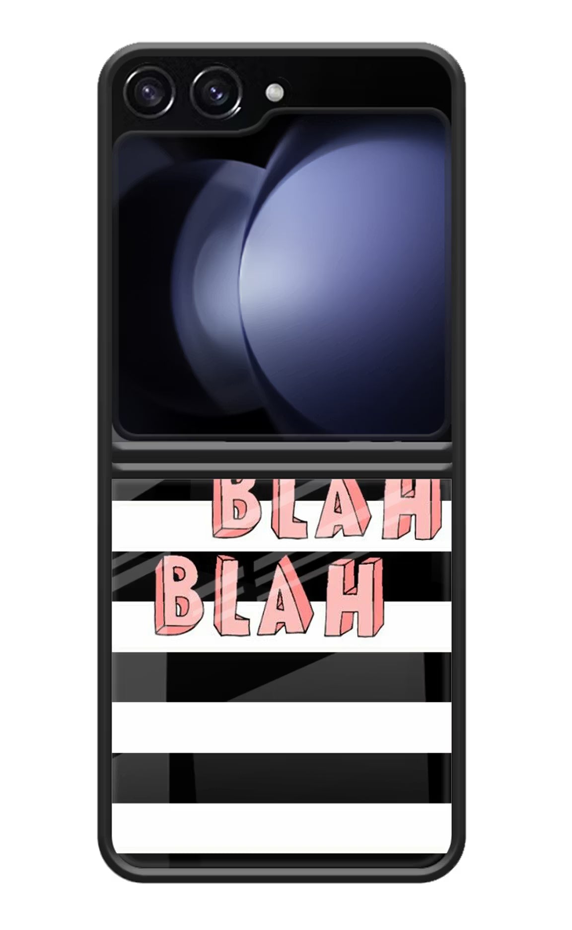 Blah Blah Blah Samsung Galaxy Z Flip5 Glass Case Back Cover by Casekaro