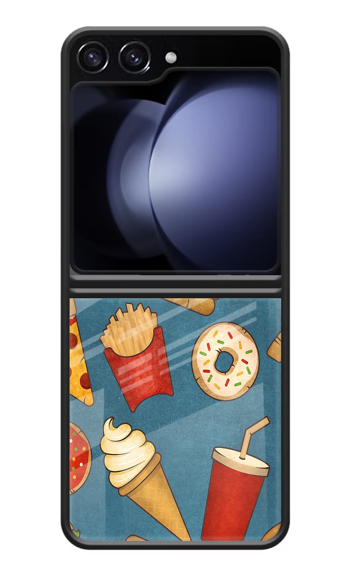 Foodie Samsung Galaxy Z Flip5 Glass Case Back Cover by Casekaro