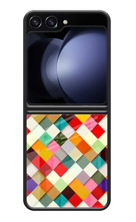 Geometric Abstract Colorful Samsung Galaxy Z Flip5 Glass Case