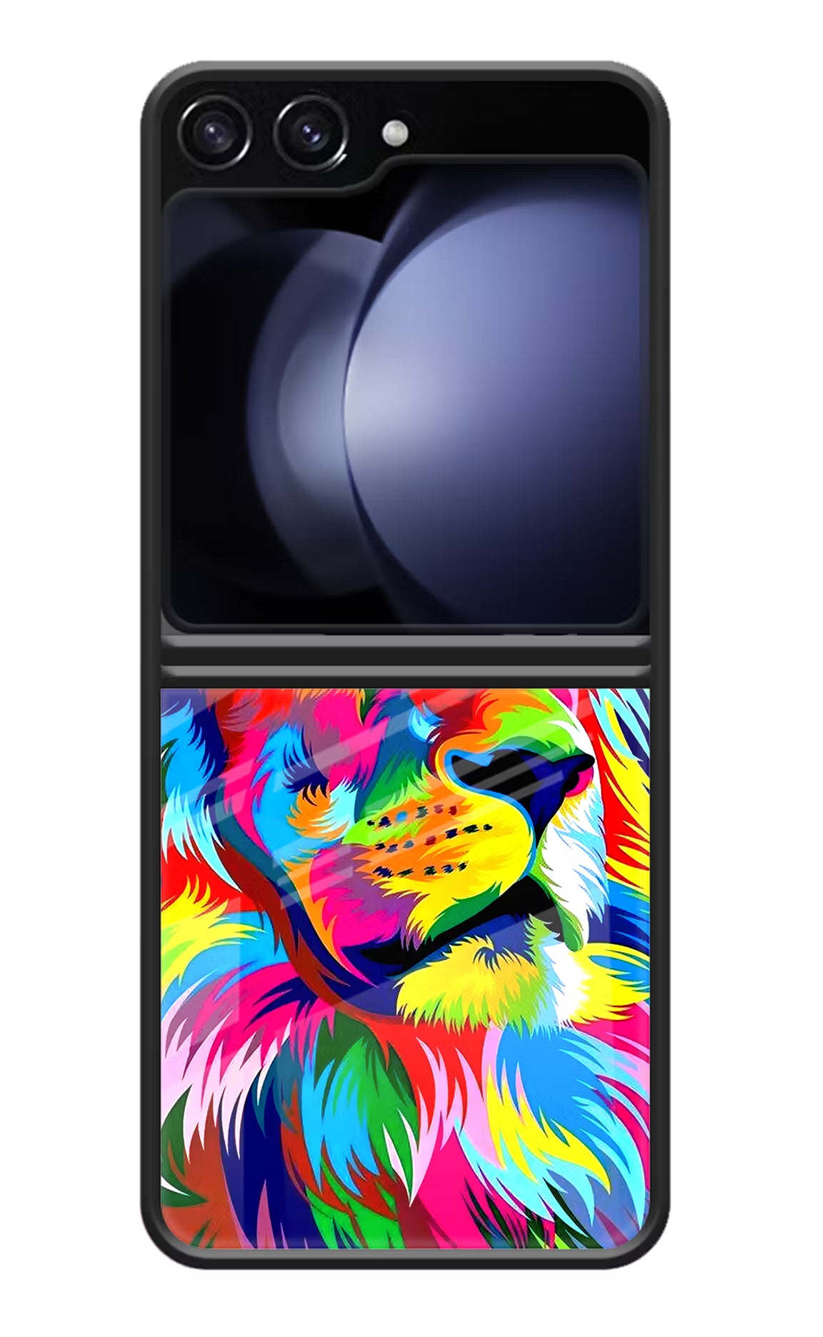 Vector Art Lion Samsung Galaxy Z Flip5 Glass Case Back Cover by Casekaro