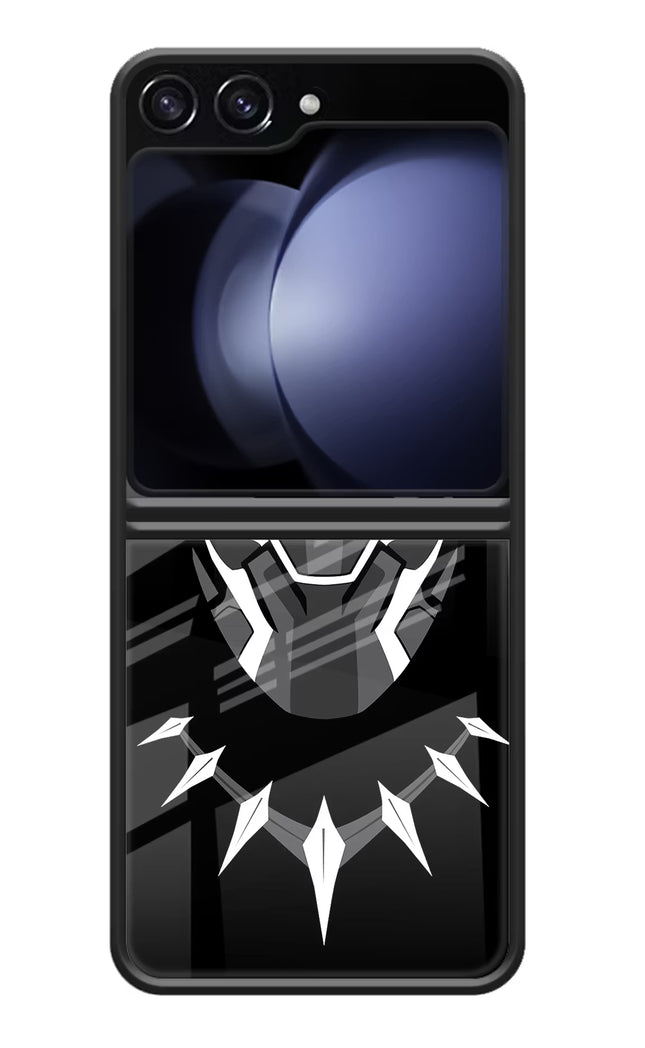 Black Panther Samsung Galaxy Z Flip5 Glass Case Back Cover by Casekaro