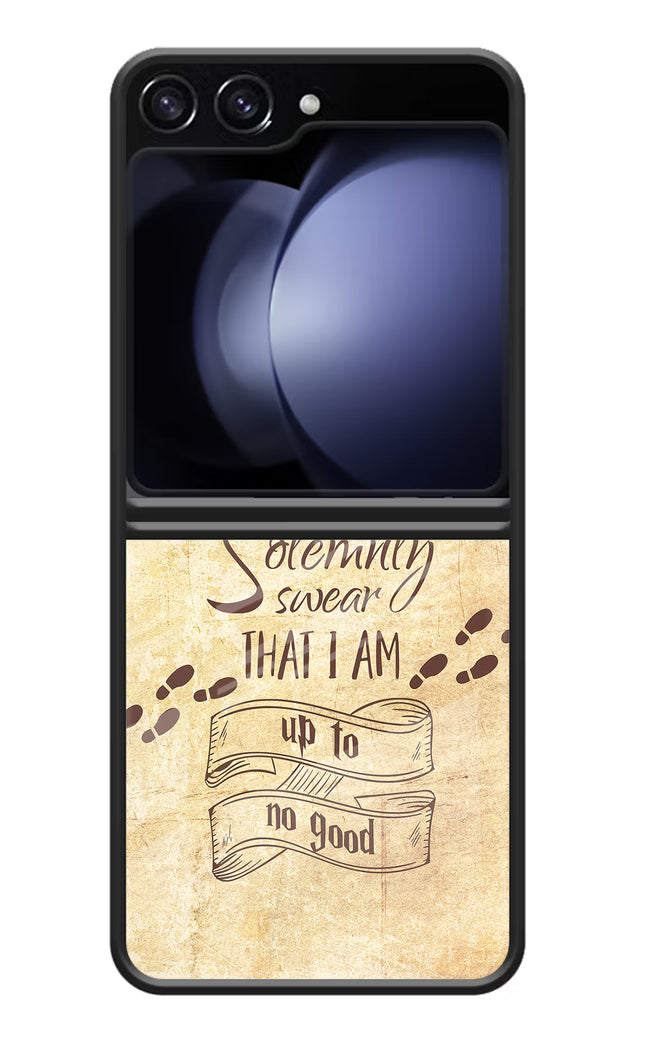 I Solemnly swear that i up to no good Samsung Galaxy Z Flip5 Glass Case Back Cover by Casekaro
