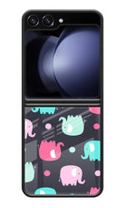 Elephants Samsung Galaxy Z Flip5 Glass Case