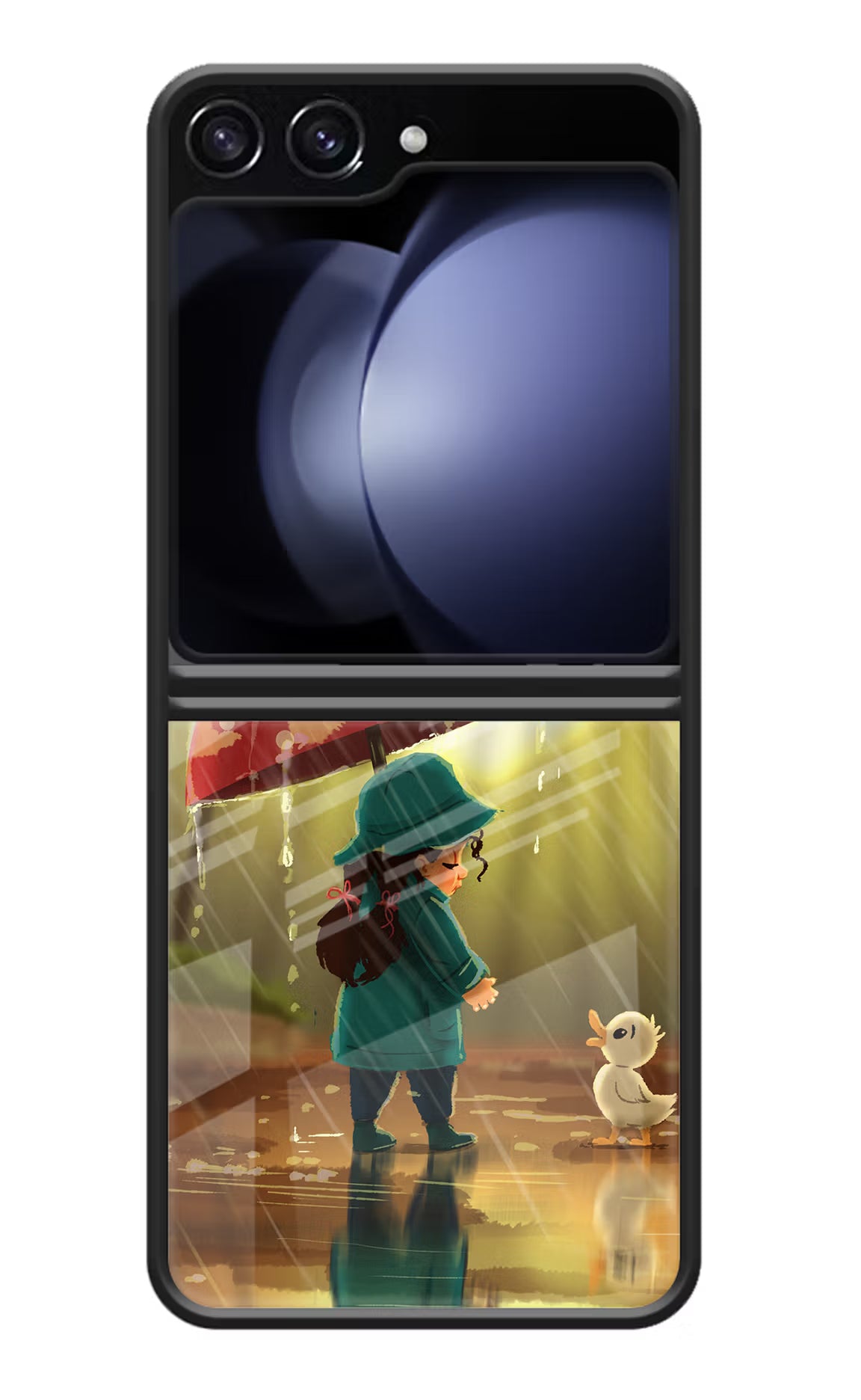 Rainy Day Samsung Galaxy Z Flip5 Glass Case Back Cover by Casekaro