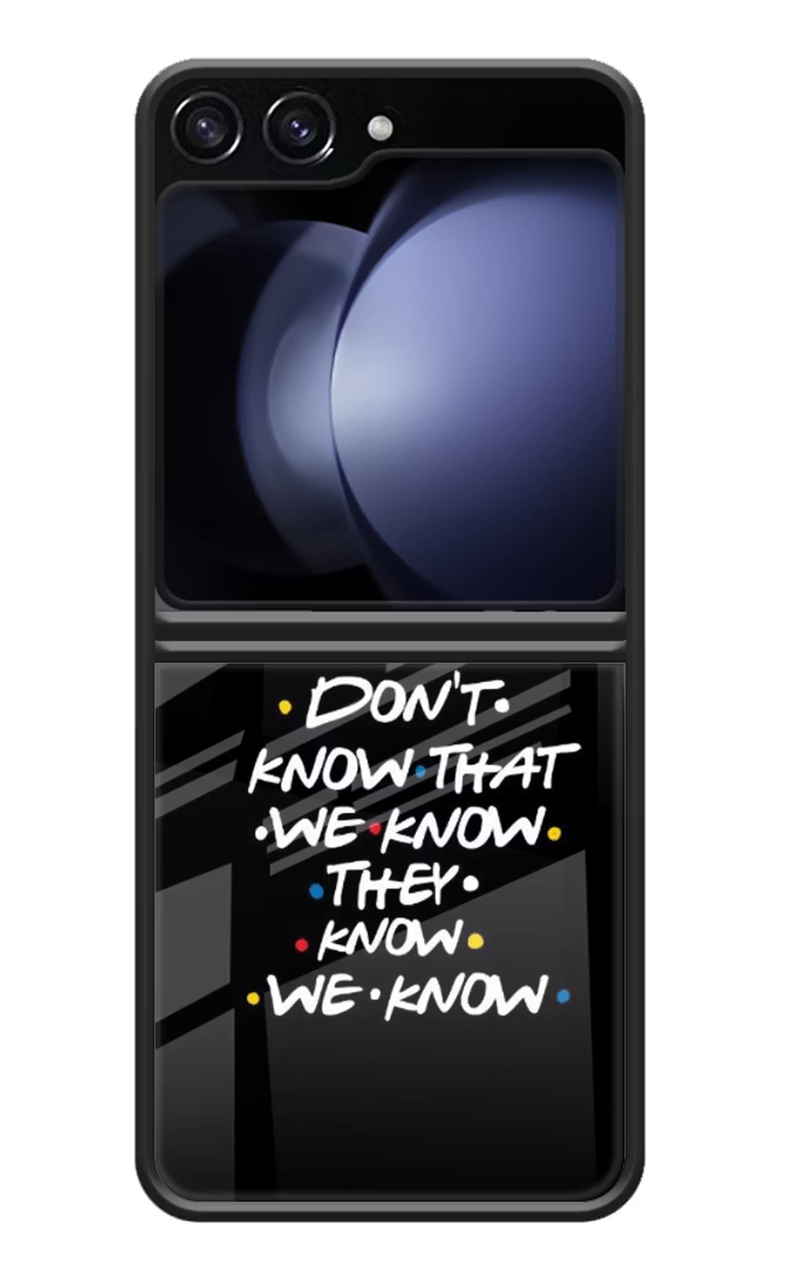 FRIENDS Dialogue Samsung Galaxy Z Flip5 Glass Case Back Cover by Casekaro