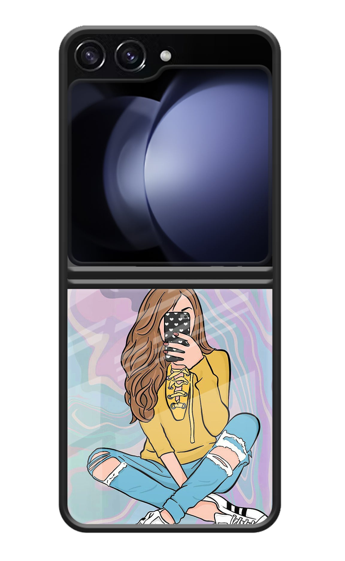 Selfie Girl Samsung Galaxy Z Flip5 Glass Case