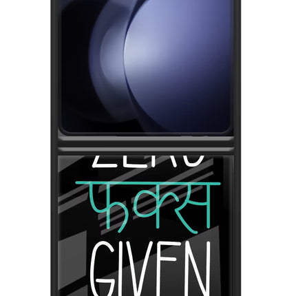 Zero Fucks Given Samsung Galaxy Z Flip5 Glass Case Back Cover by Casekaro