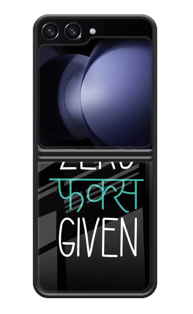 Zero Fucks Given Samsung Galaxy Z Flip5 Glass Case Back Cover by Casekaro