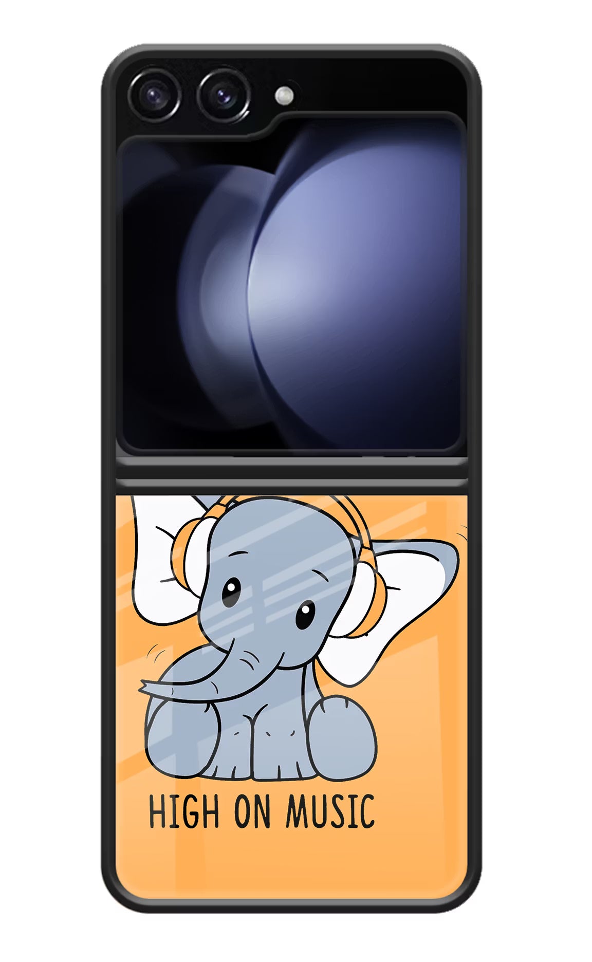 High On Music Samsung Galaxy Z Flip5 Glass Case Back Cover by Casekaro