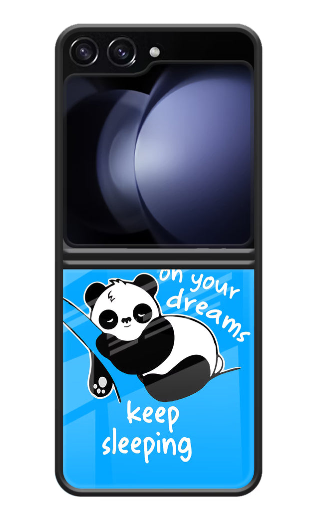 Keep Sleeping Samsung Galaxy Z Flip5 Glass Case Back Cover by Casekaro