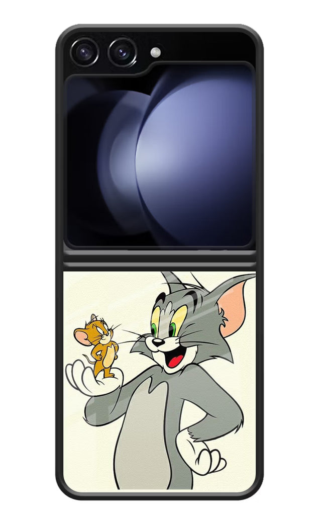 Tom & Jerry Samsung Galaxy Z Flip5 Glass Case Back Cover by Casekaro