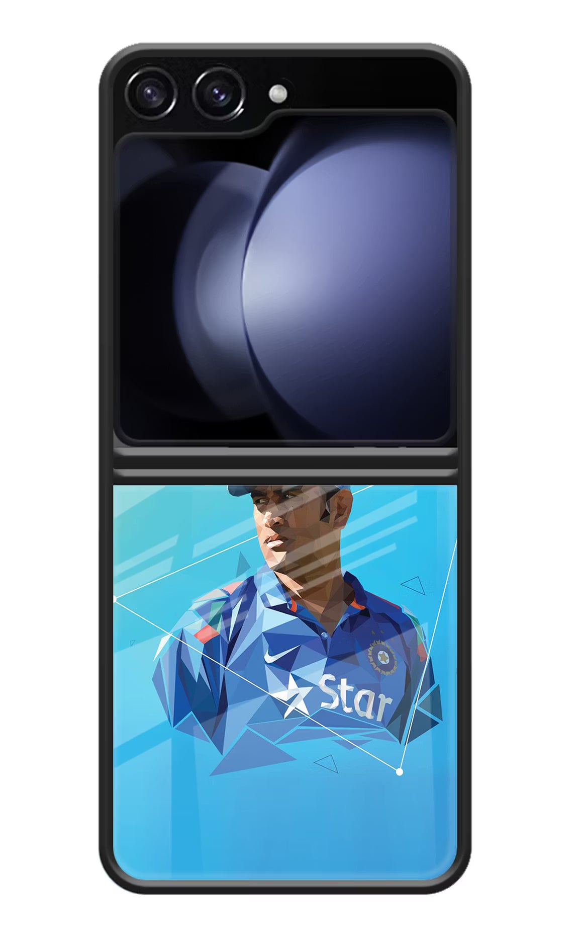 Dhoni Artwork Samsung Galaxy Z Flip5 Glass Case Back Cover by Casekaro