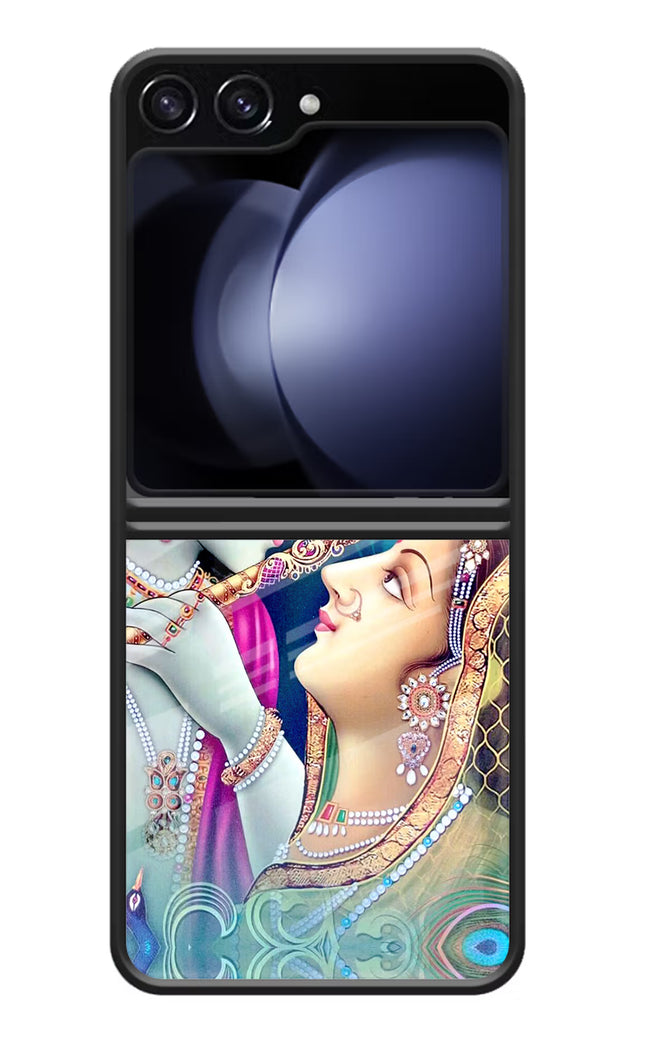 Lord Radha Krishna Samsung Galaxy Z Flip5 Glass Case Back Cover by Casekaro