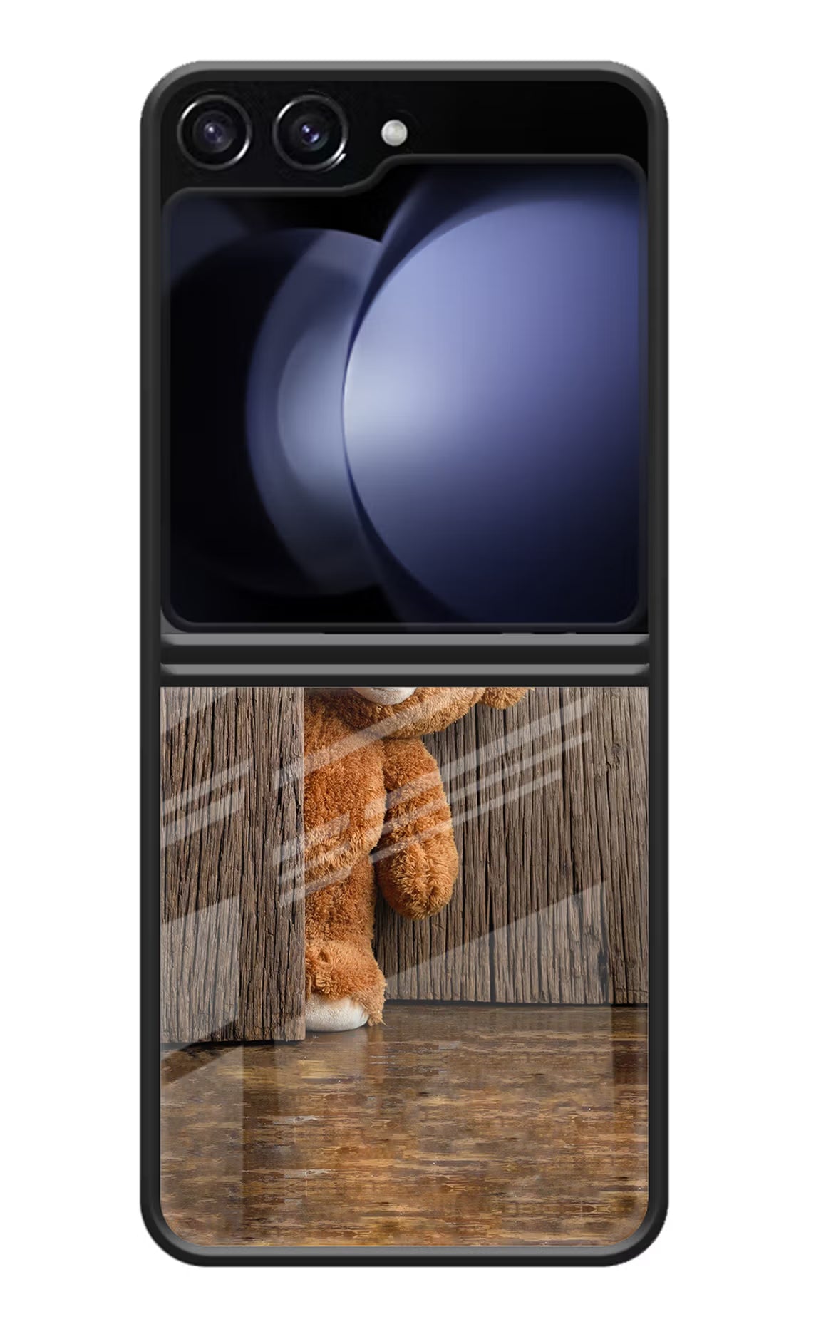 Teddy Wooden Samsung Galaxy Z Flip5 Glass Case