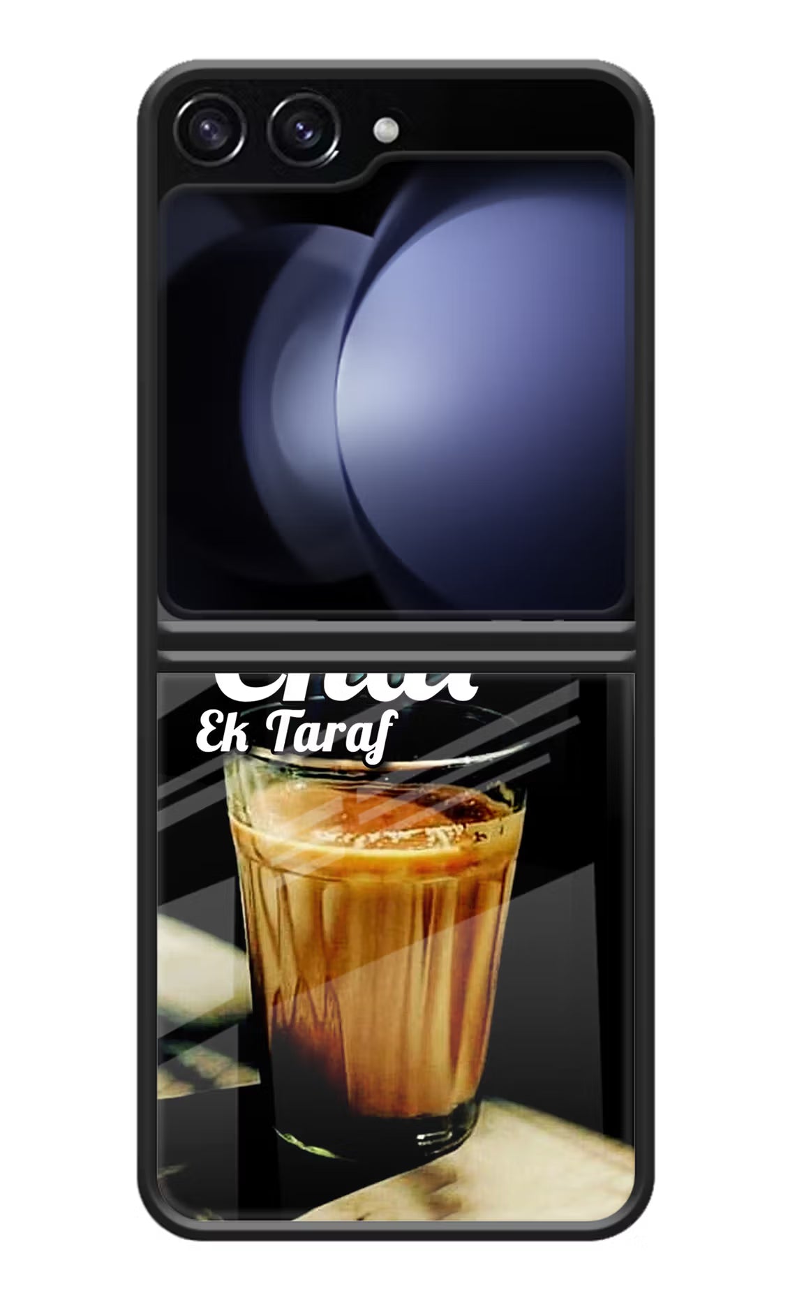 Chai Ek Taraf Quote Samsung Galaxy Z Flip5 Glass Case Back Cover by Casekaro