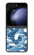 Blue Waves Samsung Galaxy Z Flip5 Glass Case