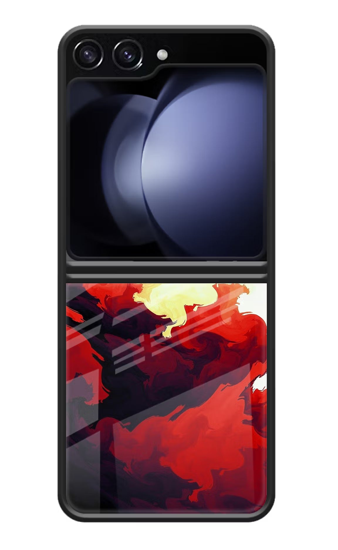 Fire Cloud Samsung Galaxy Z Flip5 Glass Case Back Cover by Casekaro