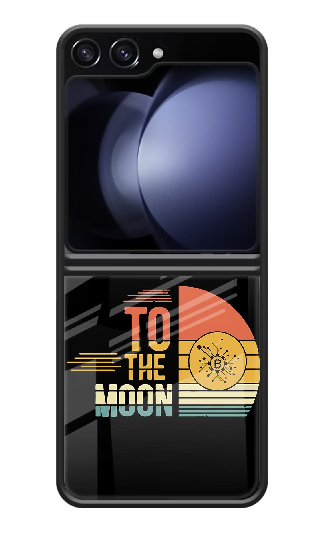 To the Moon Samsung Galaxy Z Flip5 Glass Case Back Cover by Casekaro