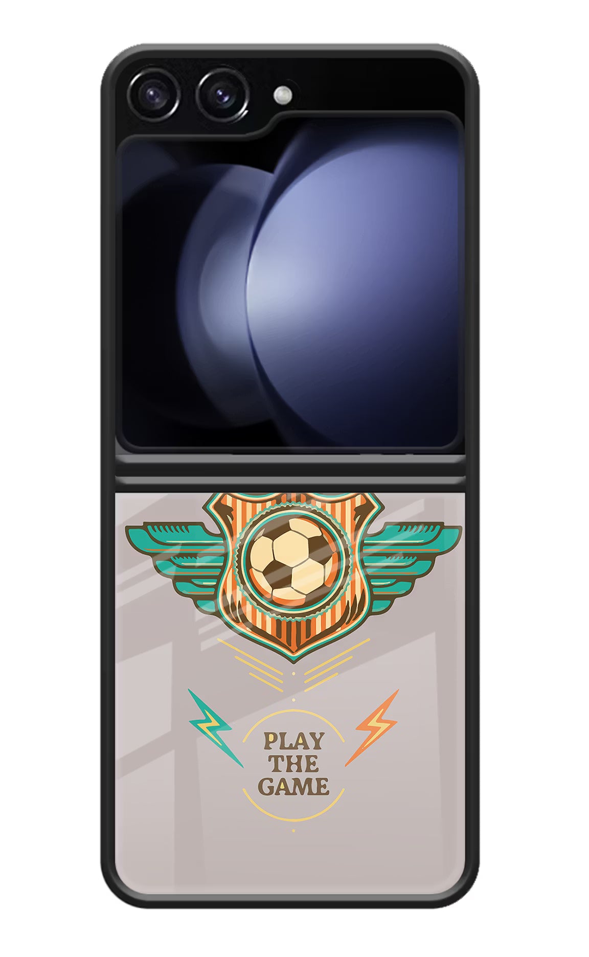 Football Samsung Galaxy Z Flip5 Glass Case Back Cover by Casekaro