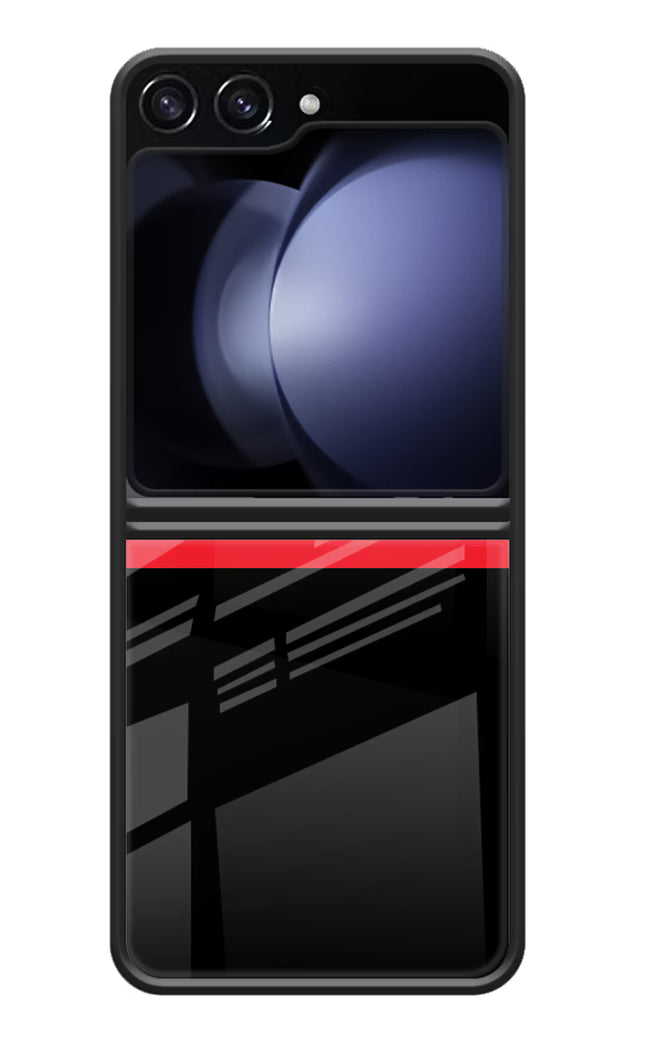 Tri Color Pattern Samsung Galaxy Z Flip5 Glass Case Back Cover by Casekaro