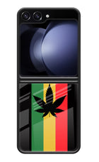 Weed Flag Samsung Galaxy Z Flip5 Glass Case Back Cover by Casekaro