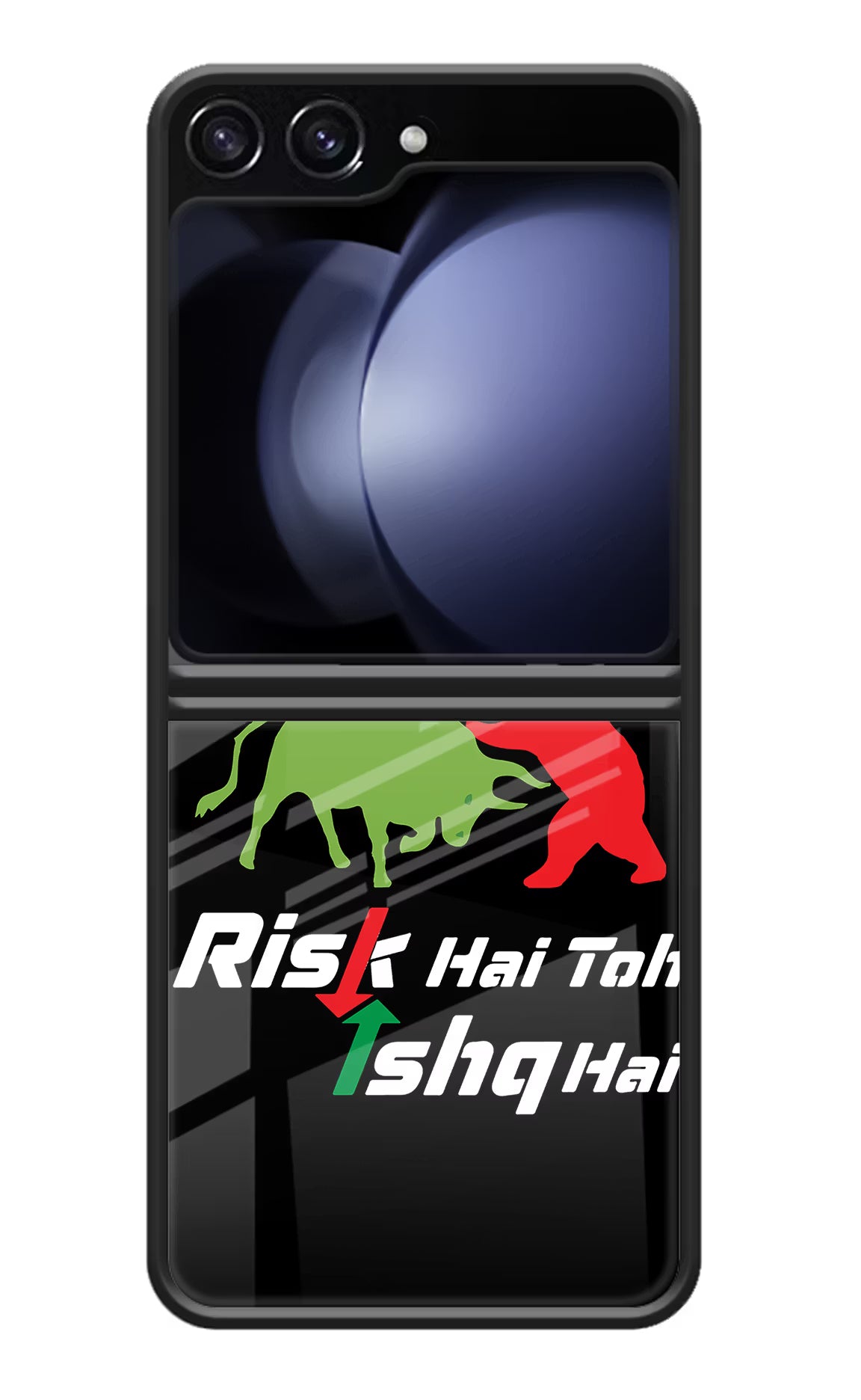 Risk Hai Toh Ishq Hai Samsung Galaxy Z Flip5 Glass Case Back Cover by Casekaro