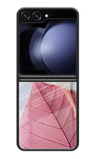 White Pink Leaf Samsung Galaxy Z Flip5 Glass Case