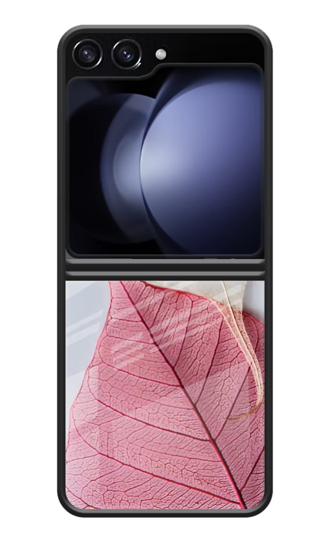 White Pink Leaf Samsung Galaxy Z Flip5 Glass Case