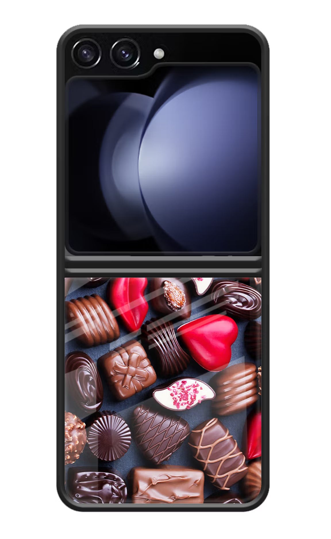 Chocolates Samsung Galaxy Z Flip5 Glass Case Back Cover by Casekaro