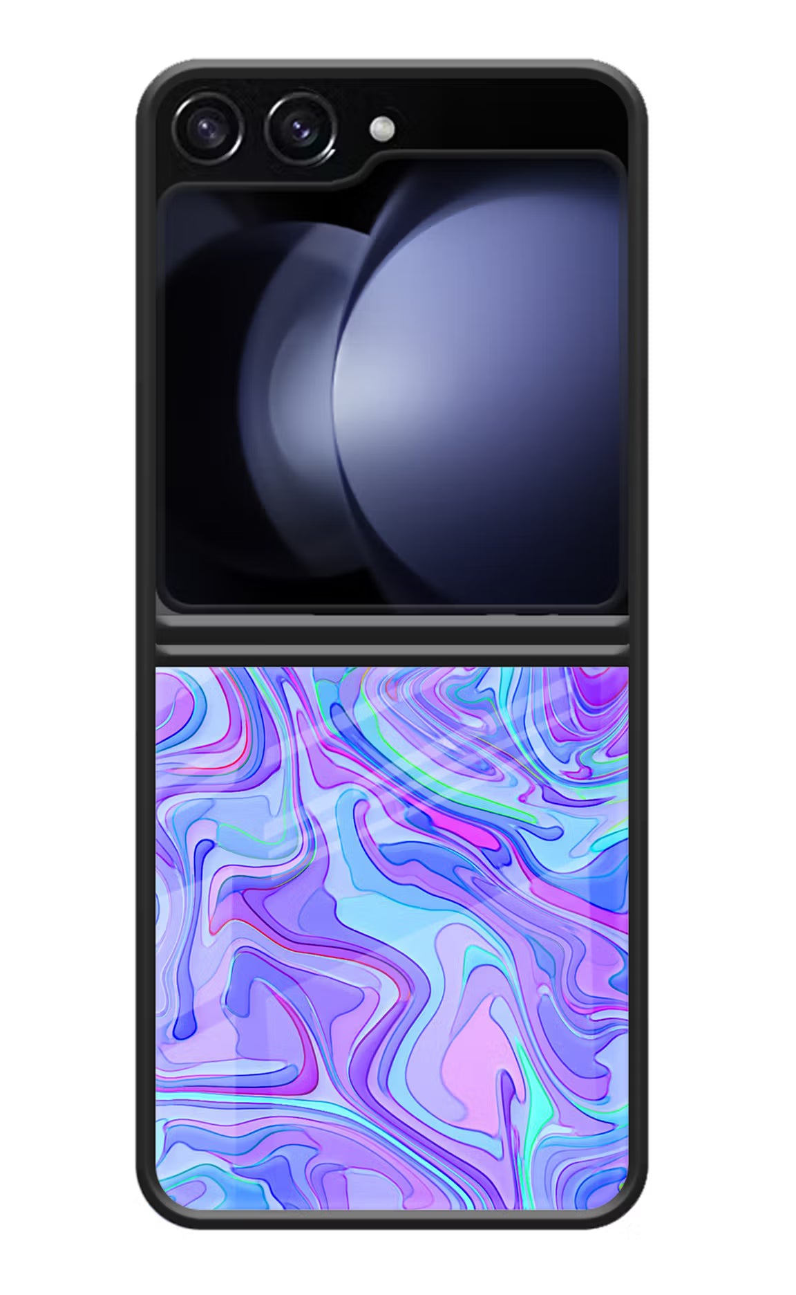 Glitter Samsung Galaxy Z Flip5 Glass Case Back Cover by Casekaro