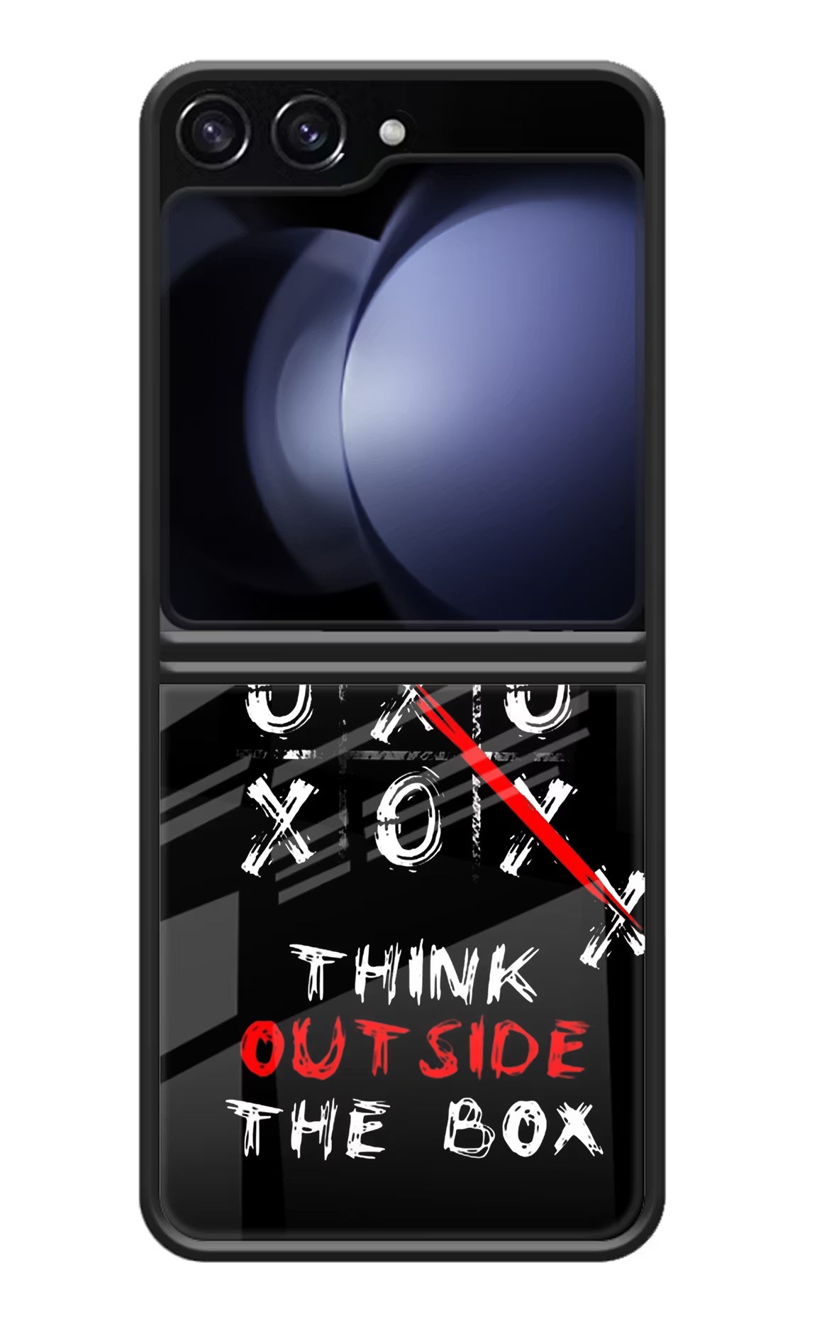 Think out of the BOX Samsung Galaxy Z Flip5 Glass Case Back Cover by Casekaro
