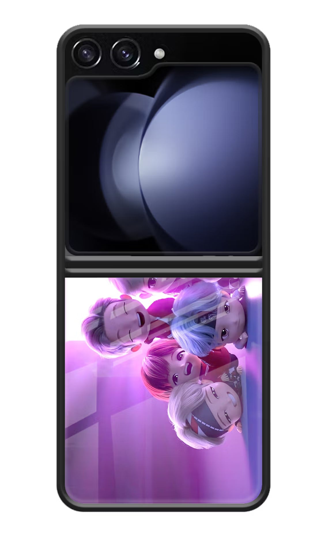 BTS Chibi Samsung Galaxy Z Flip5 Glass Case Back Cover by Casekaro