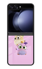 Cute Little Birds Samsung Galaxy Z Flip5 Glass Case Back Cover by Casekaro