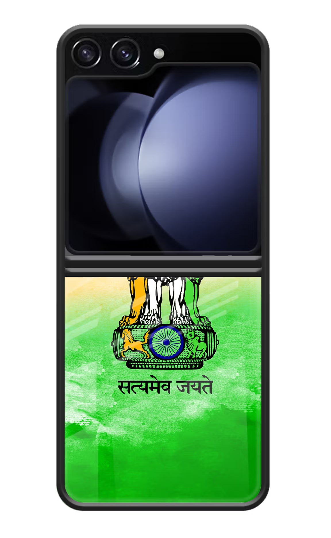 Satyamev Jayate Flag Samsung Galaxy Z Flip5 Glass Case Back Cover by Casekaro