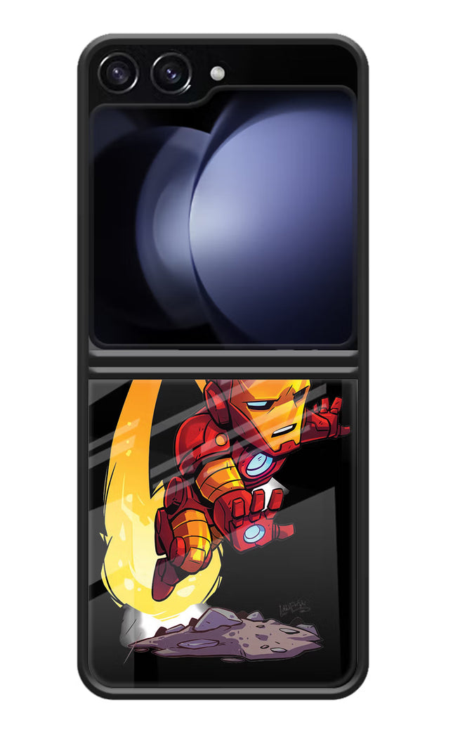 IronMan Samsung Galaxy Z Flip5 Glass Case Back Cover by Casekaro